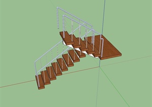 现代风格室内空间楼梯设计SU(草图大师)模型