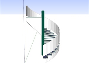 现代白色旋转楼梯设计SU(草图大师)模型