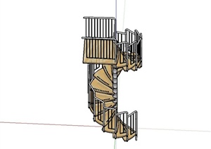 现代风格独特精致详细楼梯设计SU(草图大师)模型