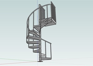现代室外旋转楼梯SU(草图大师)模型