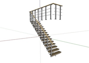 某现代风格精致楼梯设计SU(草图大师)模型