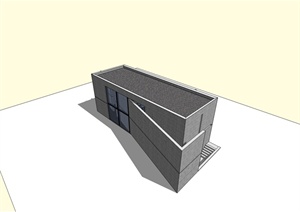 安藤忠雄——光之教堂建筑设计SU(草图大师)模型