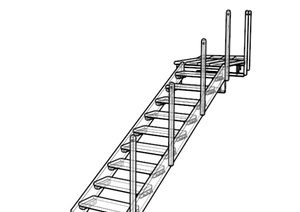 现代透明楼梯设计SU(草图大师)模型