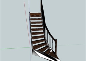 现代风格简约风格独特楼梯设计SU(草图大师)模型