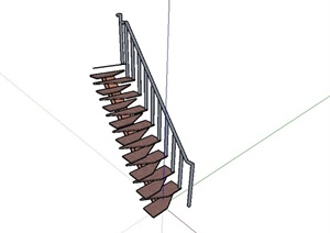 某现代风格工业建筑楼梯设计SU(草图大师)模型
