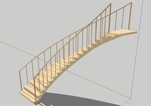 旋转楼梯设计SU(草图大师)模型