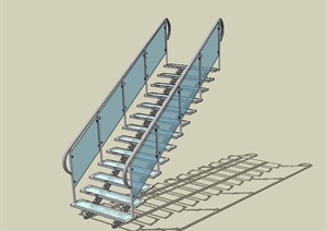 某现代风格精致详细楼梯设计SU(草图大师)模型