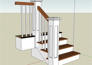 某现代风格详细楼梯设计SU(草图大师)模型