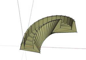 某现代风格独特楼梯设计SU(草图大师)模型