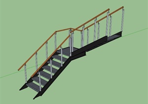 现代铁皮楼梯设计SU(草图大师)模型