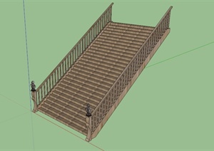 常见木制楼梯设计SU(草图大师)模型