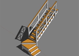 某现代风格楼梯SU(草图大师)模型