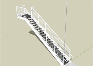 户外铁网栏杆楼梯设计SU(草图大师)模型