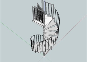 现代风格住宅建筑楼梯设计SU(草图大师)模型