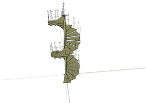 建筑旋转楼梯设计SU(草图大师)模型