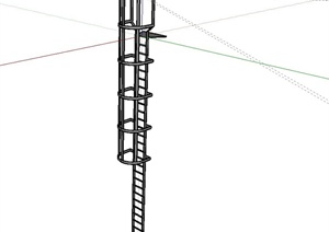 某瞭望塔楼梯设计SU(草图大师)模型