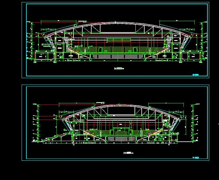某市体育馆活动中心建筑方案设计（cad平立剖、效果图）(3)