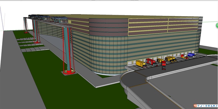 工厂厂房建筑SketchUp模型