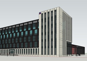 厂区办公楼建筑设计SU(草图大师)模型