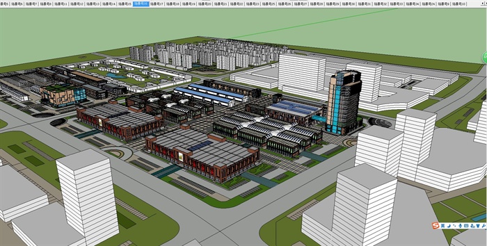 商贸物流工厂规划建筑SketchUp模型