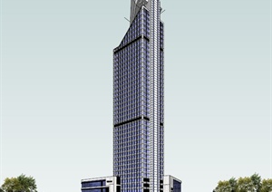 厦门某超高层酒店建筑设计SU(草图大师)模型
