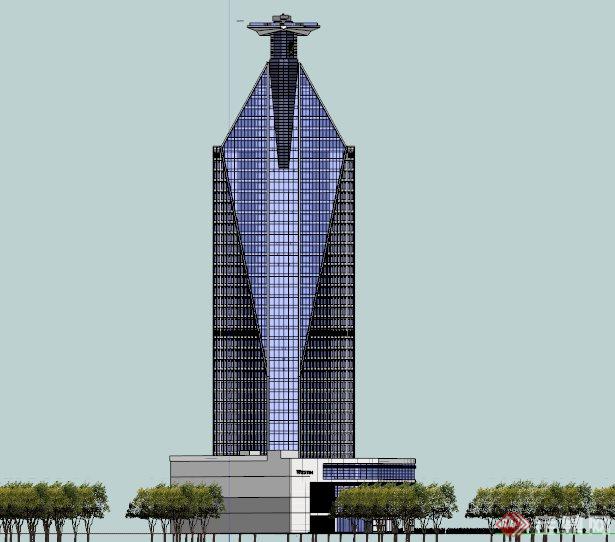 厦门某超高层酒店建筑设计SU模型(3)