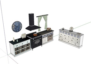 现代风格厨柜设施设计SU(草图大师)模型