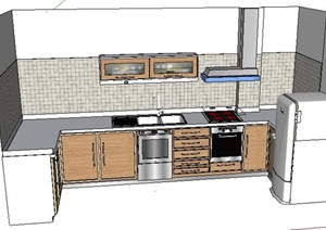 住宅厨房橱柜设计SU(草图大师)模型