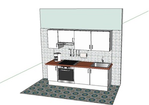 现代风格简单的厨房设施设计SU(草图大师)模型