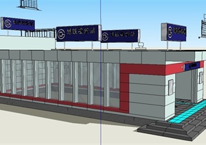 地铁站出入口设计SU(草图大师)模型