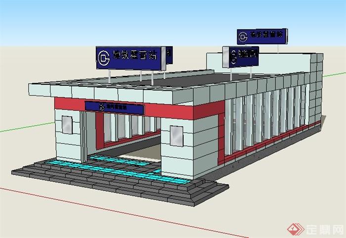 地铁站出入口设计su模型(2)