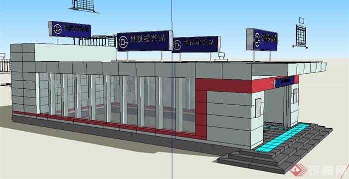 地铁站出入口设计su模型(1)