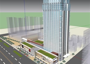 现代商业综合体SU(草图大师)建筑模型