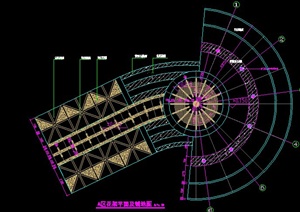 现代木花架设计CAD方案图