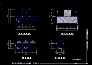 现代中式亭廊组合设计CAD施工图