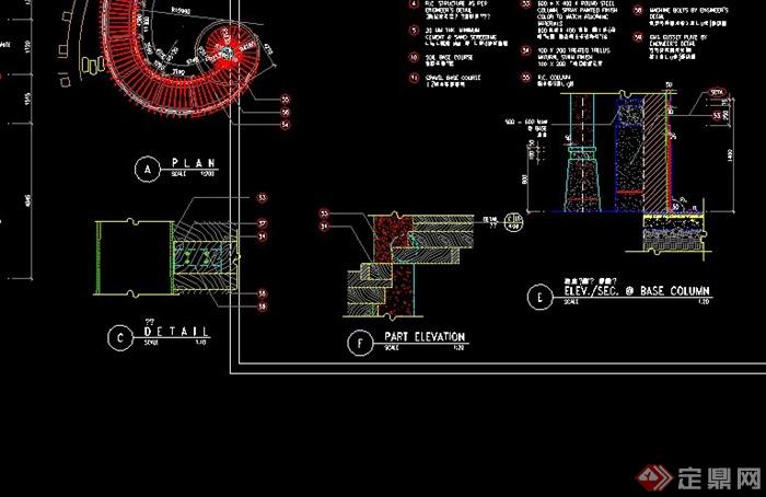 现代中式廊架设计CAD施工图(3)