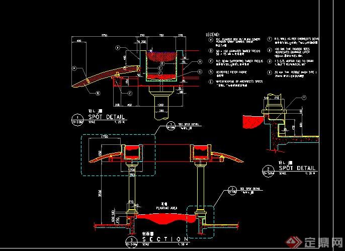圆弧木廊架设计CAD施工图(2)