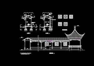 古典中式亭廊组合设计CAD详图