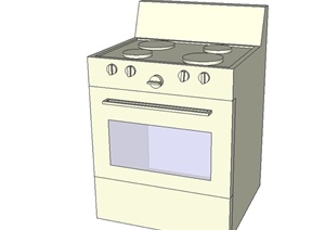 某现代厨房洗衣机电器设计SU(草图大师)模型