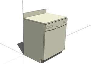 现代家用电器洗衣机设计SU(草图大师)模型素材