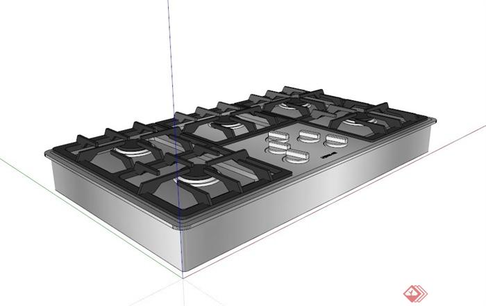 厨房电器燃气灶设计SU模型(1)