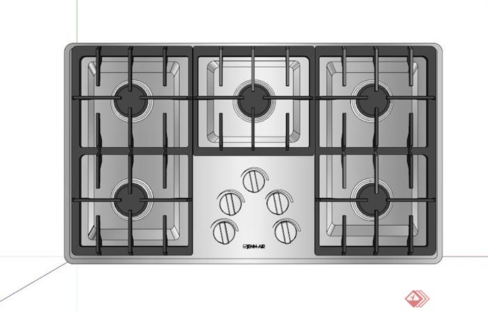 厨房电器燃气灶设计SU模型(2)