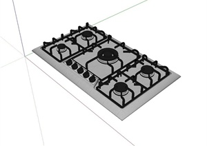 某厨房煤气灶台设计SU(草图大师)模型