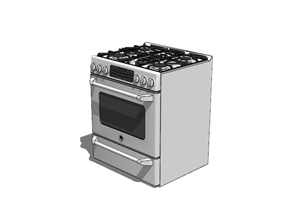 常见厨房电器燃气灶烤箱组合SU(草图大师)模型