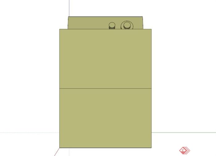 简约常用电器洗衣机设计SU模型(4)