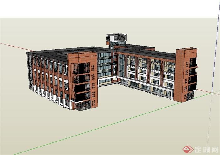 现代风格教学楼建筑设计su模型(3)