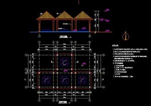 景观木亭组合设计CAD施工图