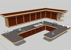 新古典厨柜组合SU(草图大师)模型