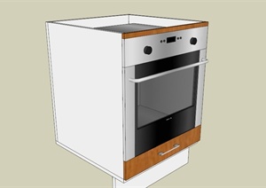 现代厨房电器烤箱设计SU(草图大师)模型素材