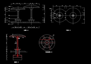 现代风格蘑菇亭设计cad方案图